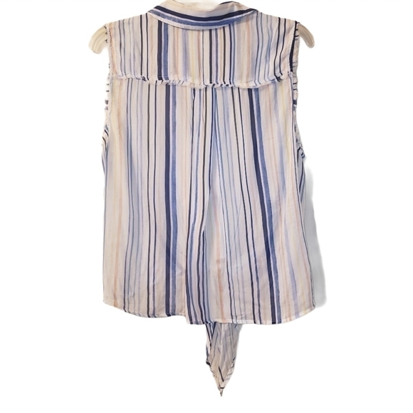 Bella Dahl Striped Tie Front Tank Top Size Medium - Picture 7 of 11